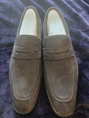 Hand Made Men's Genuine Suede Penny Loafers – Size 45 (Approx. US 11) – New